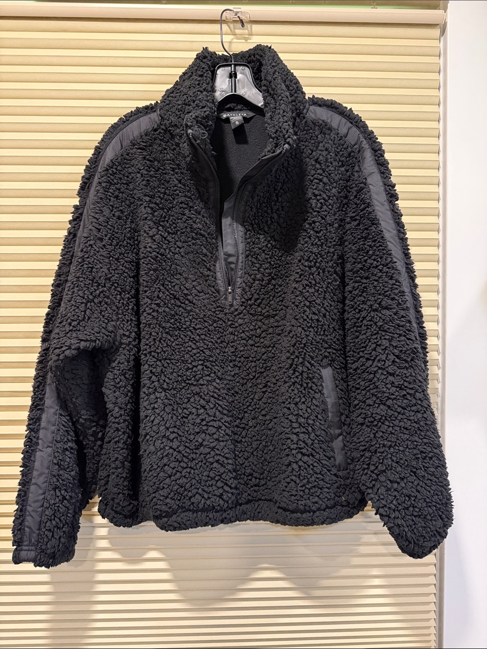 Athleta Black Sherpa Half-Zip Jacket